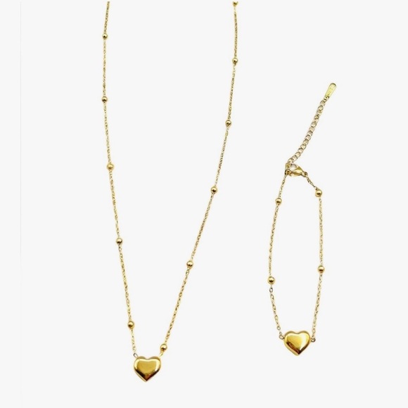 Jewelry - Dainty Gold Heart Necklace Stainless Steel New